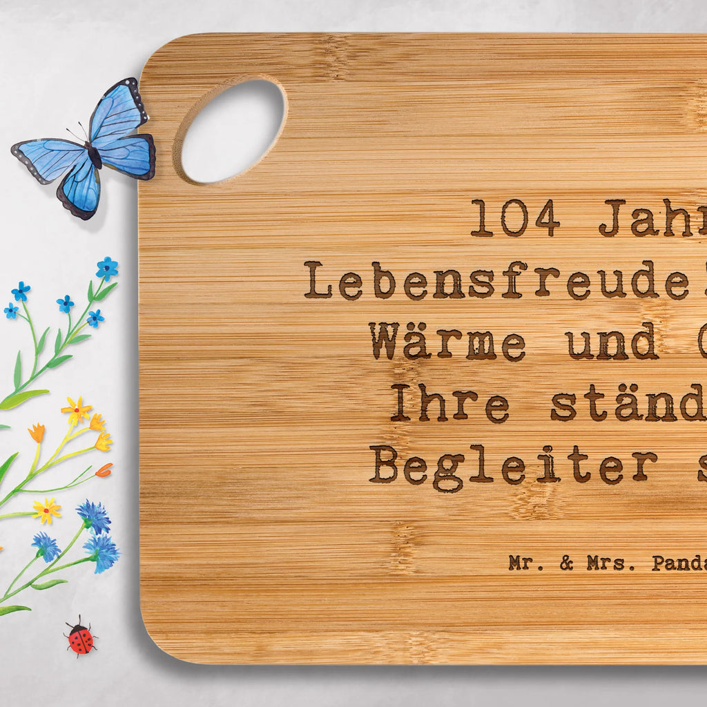 Bambus - deska do krojenia Przysłowie 104 Jahre Lebensfreude! Mögen Wärme und Glück Ihre ständigen Begleiter sein. Urodziny, prezent urodzinowy, prezent