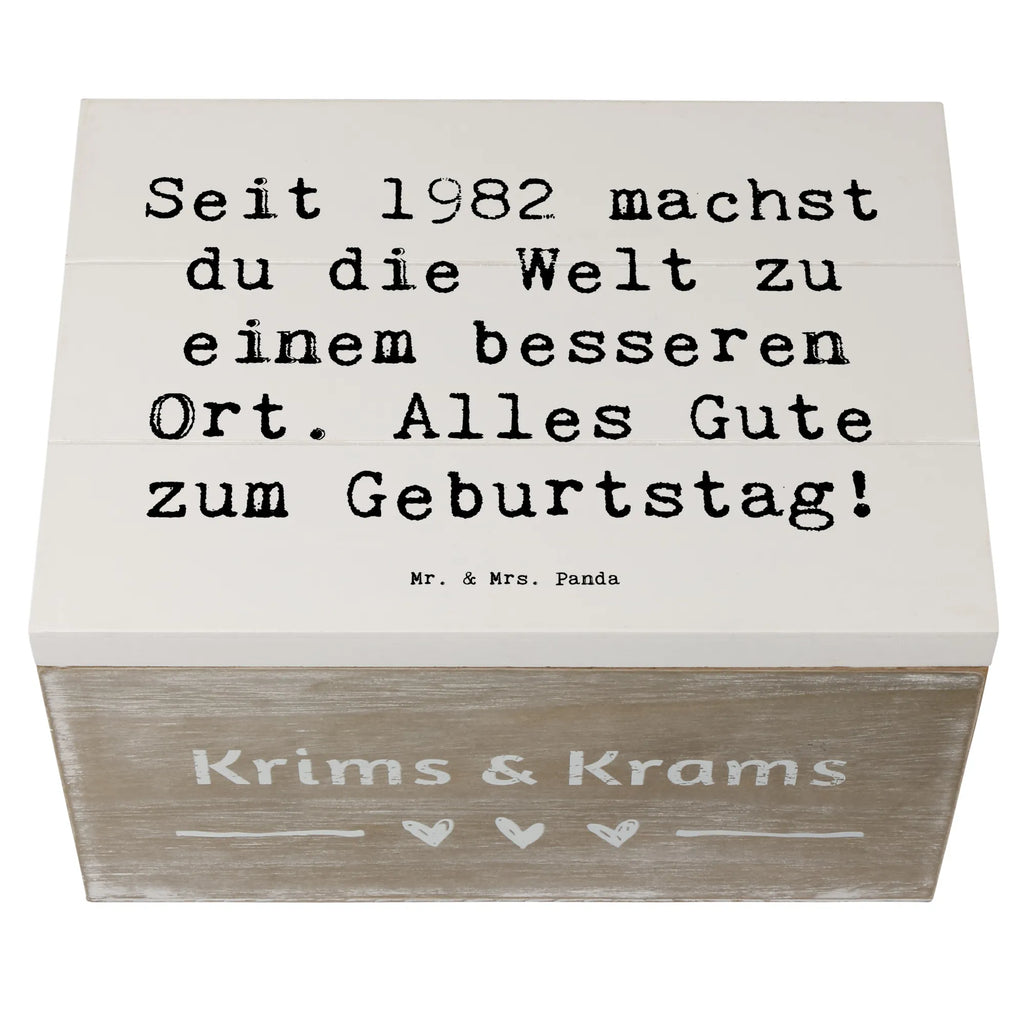 Holzkiste Spruch 1982 Geburtstag Dekokiste, Schatulle, Schatzkiste, Erinnerungskiste, Erinnerungsbox, Truhe, XXL, Aufbewahrungsbox, Geschenkdose, Holzkiste, Kiste, Geschenkbox, Geburtstag, Geburtstagsgeschenk, Geschenk