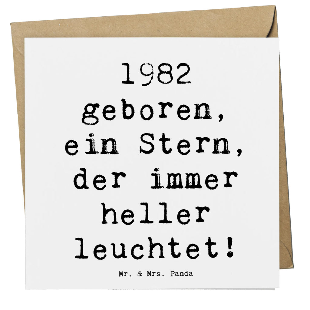 Deluxe Card Saying 1982 geboren, ein Stern, der immer heller leuchtet! Karte, Grußkarte, Klappkarte, Einladungskarte, Glückwunschkarte, Hochzeitskarte, Geburtstagskarte, Hochwertige Grußkarte, Hochwertige Klappkarte, Geburtstag, Geburtstagsgeschenk, Geschenk