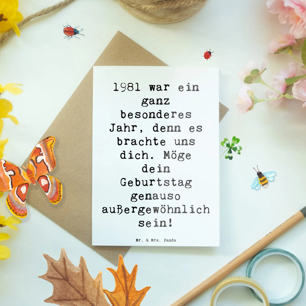 Greetings card Saying 1981 war ein ganz besonderes Jahr, denn es brachte uns dich. Möge dein Geburtstag genauso außergewöhnlich sein! Hochzeitskarte, Karte, Einladungskarte, Geburtstagskarte, Ansichtskarten, Klappkarte, Glückwunschkarte, Grußkarte, Geburtstag, Geburtstagsgeschenk, Geschenk