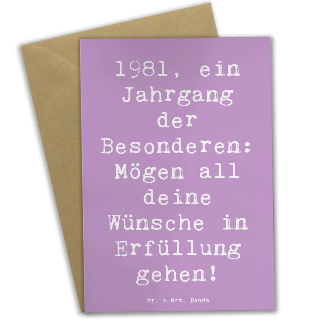 Greetings card Saying 1981, ein Jahrgang der Besonderen: Mögen all deine Wünsche in Erfüllung gehen! Karte, Grußkarte, Einladungskarte, Geburtstagskarte, Ansichtskarten, Glückwunschkarte, Klappkarte, Hochzeitskarte, Geburtstag, Geburtstagsgeschenk, Geschenk