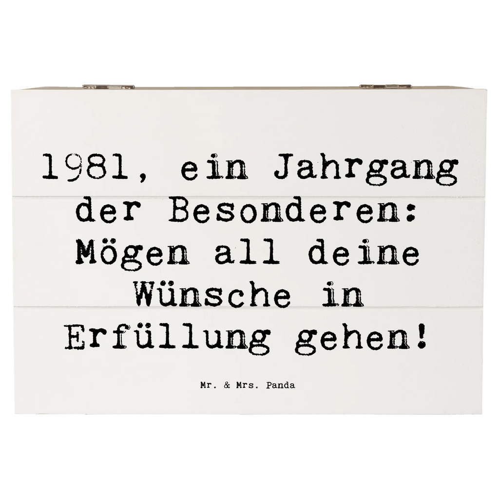 Wooden chest Saying 1981, ein Jahrgang der Besonderen: Mögen all deine Wünsche in Erfüllung gehen! Holzkiste, Dekokiste, Erinnerungsbox, Geschenkbox, Truhe, Schatzkiste, Erinnerungskiste, Geschenkdose, Schatulle, Aufbewahrungsbox, XXL, Kiste, Geburtstag, Geburtstagsgeschenk, Geschenk