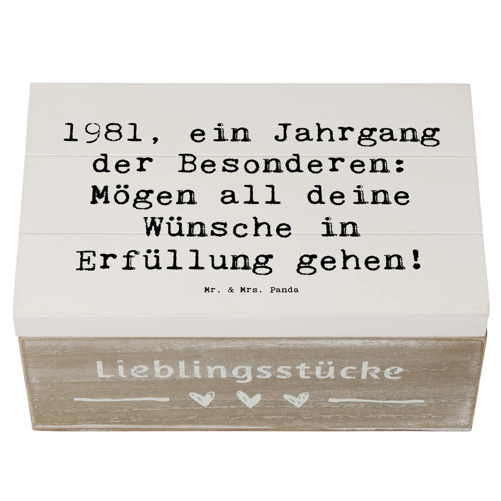Wooden chest Saying 1981, ein Jahrgang der Besonderen: Mögen all deine Wünsche in Erfüllung gehen! Holzkiste, Dekokiste, Erinnerungsbox, Geschenkbox, Truhe, Schatzkiste, Erinnerungskiste, Geschenkdose, Schatulle, Aufbewahrungsbox, XXL, Kiste, Geburtstag, Geburtstagsgeschenk, Geschenk