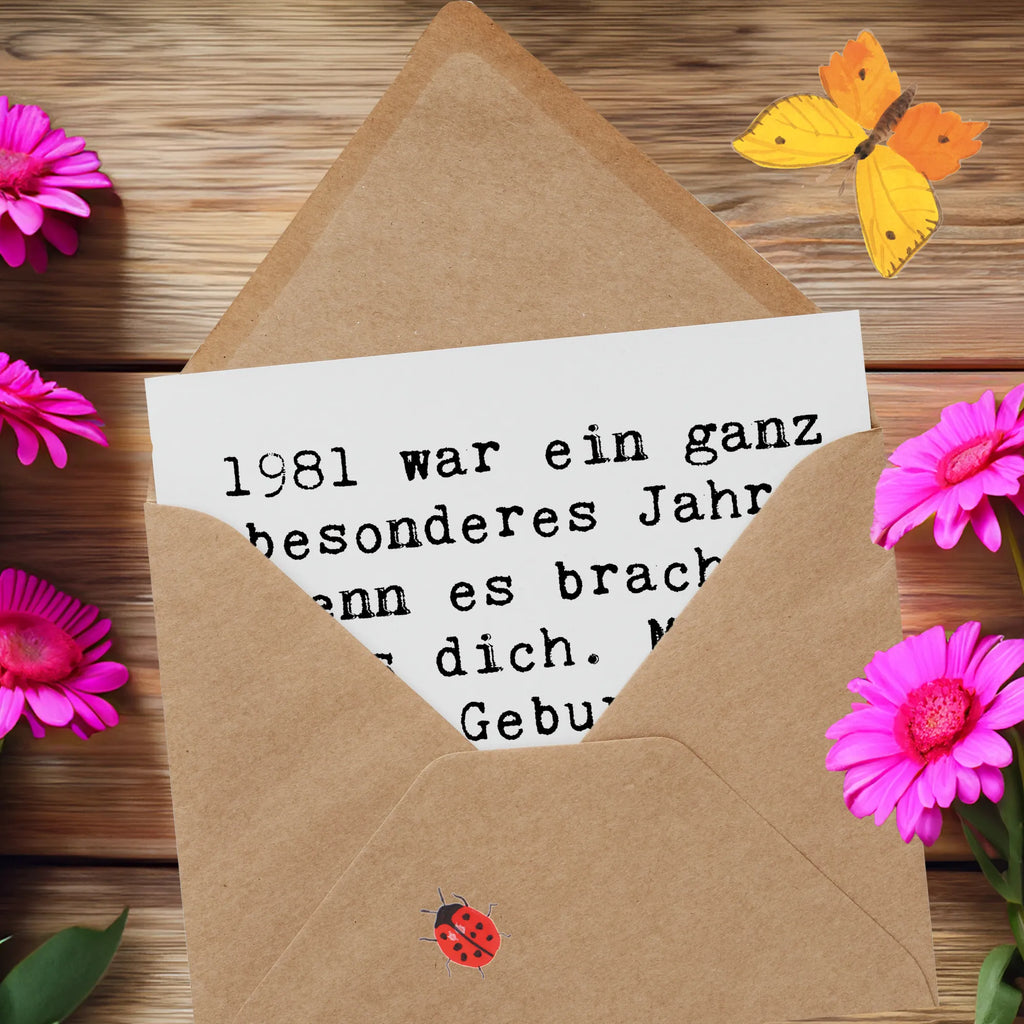 Deluxe Karte Spruch 1981 Geburtstag Wunder Karte, Grußkarte, Klappkarte, Einladungskarte, Glückwunschkarte, Hochzeitskarte, Geburtstagskarte, Hochwertige Grußkarte, Hochwertige Klappkarte, Geburtstag, Geburtstagsgeschenk, Geschenk