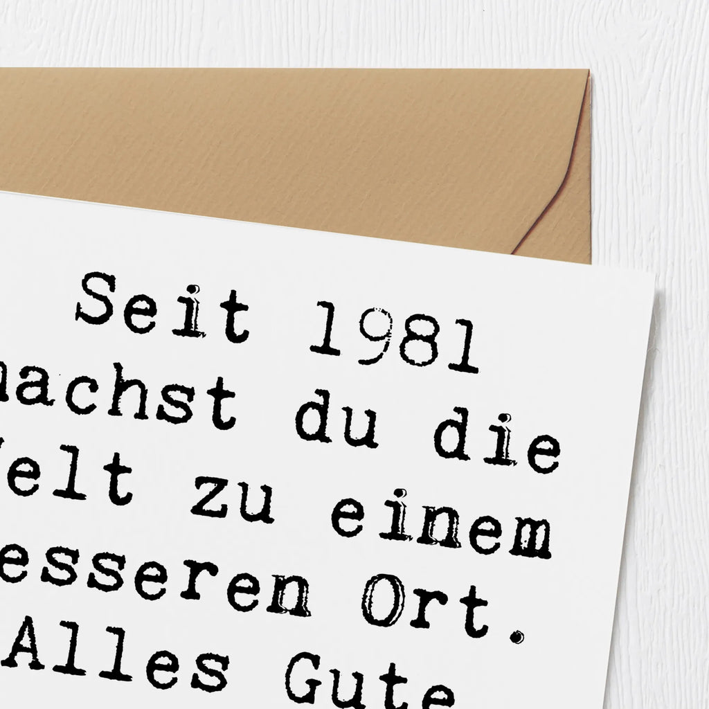 Deluxe Karte Spruch 1981 Geburtstag Karte, Grußkarte, Klappkarte, Einladungskarte, Glückwunschkarte, Hochzeitskarte, Geburtstagskarte, Hochwertige Grußkarte, Hochwertige Klappkarte, Geburtstag, Geburtstagsgeschenk, Geschenk