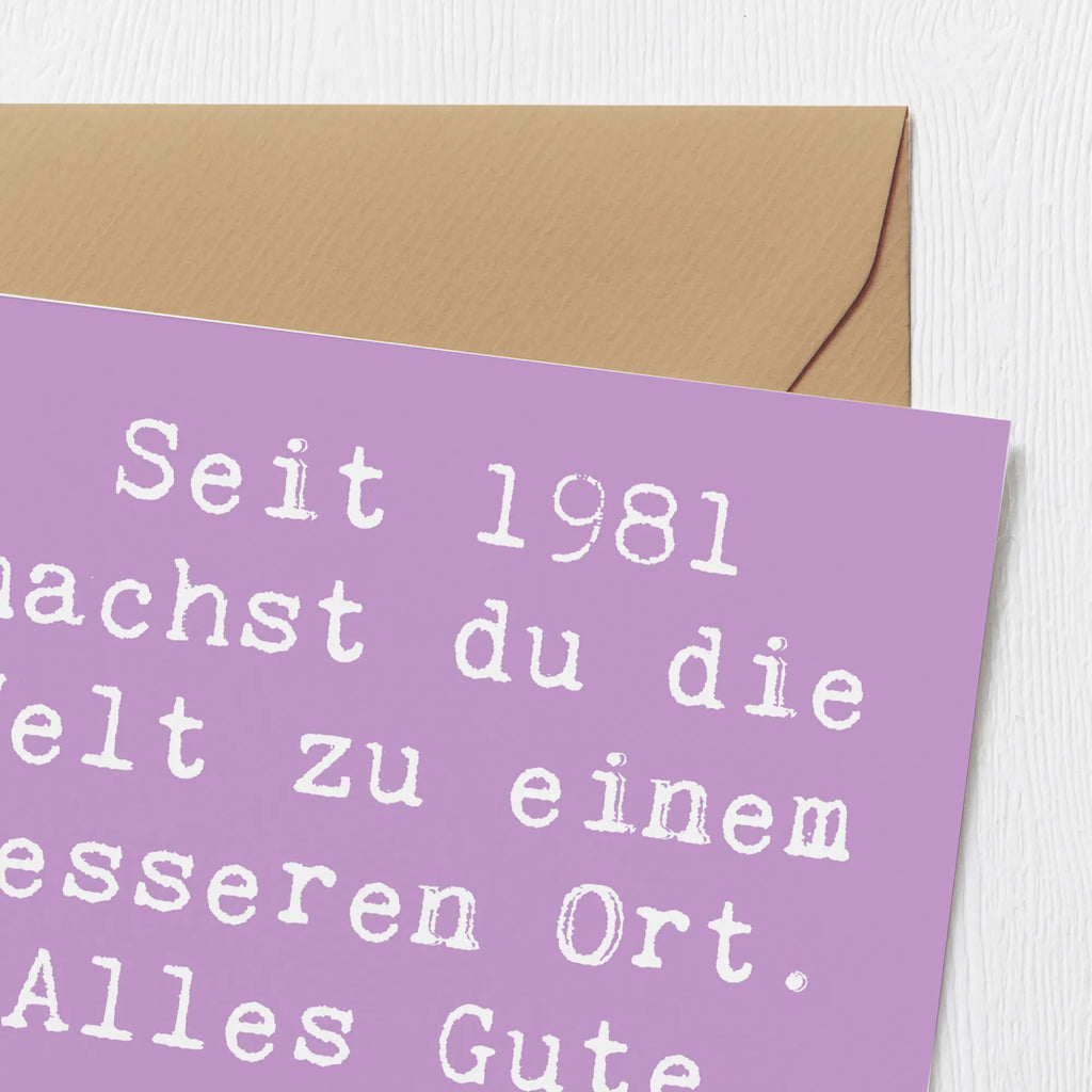 Deluxe Karte Spruch 1981 Geburtstag Karte, Grußkarte, Klappkarte, Einladungskarte, Glückwunschkarte, Hochzeitskarte, Geburtstagskarte, Hochwertige Grußkarte, Hochwertige Klappkarte, Geburtstag, Geburtstagsgeschenk, Geschenk