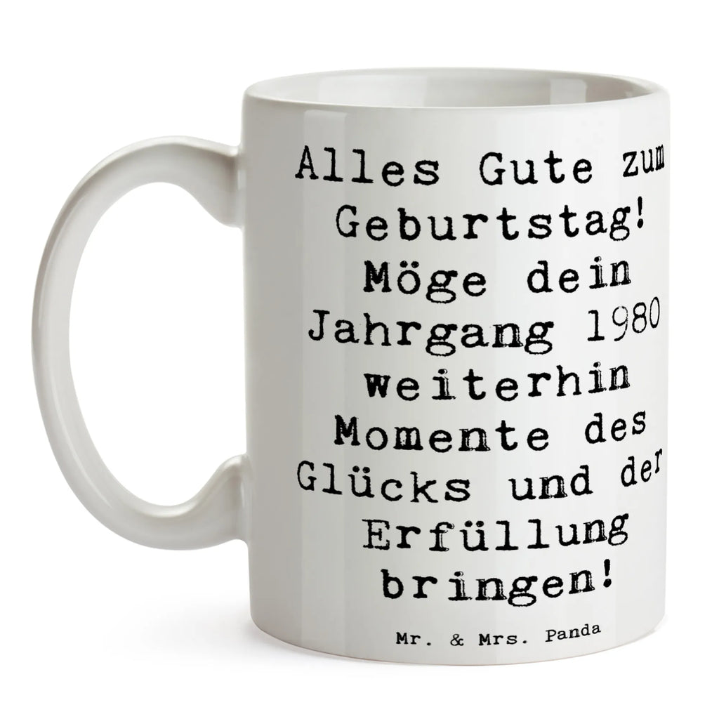 Mug Saying Alles Gute zum Geburtstag! Möge dein Jahrgang 1980 weiterhin Momente des Glücks und der Erfüllung bringen! Geschenktasse, Keramiktasse, Bürotasse, Porzellantasse, Teetasse, Kaffeetasse, Tasse mit Zitaten, Tasse, Tasse mit Motiven, Geburtstag, Geburtstagsgeschenk, Geschenk