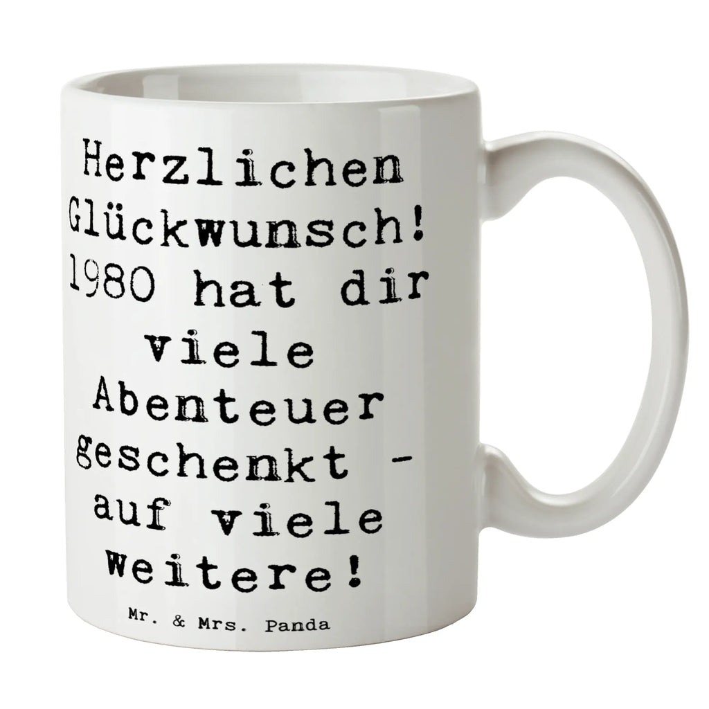 Tasse Spruch 1980 Geburtstag Abenteuer Tasse, Teetasse, Tasse mit Zitaten, Porzellantasse, Kaffeetasse, Geschenktasse, Keramiktasse, Bürotasse, Tasse mit Motiven, Geburtstag, Geburtstagsgeschenk, Geschenk