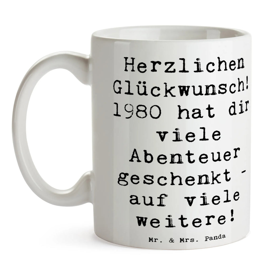 Tasse Spruch 1980 Geburtstag Abenteuer Tasse, Teetasse, Tasse mit Zitaten, Porzellantasse, Kaffeetasse, Geschenktasse, Keramiktasse, Bürotasse, Tasse mit Motiven, Geburtstag, Geburtstagsgeschenk, Geschenk
