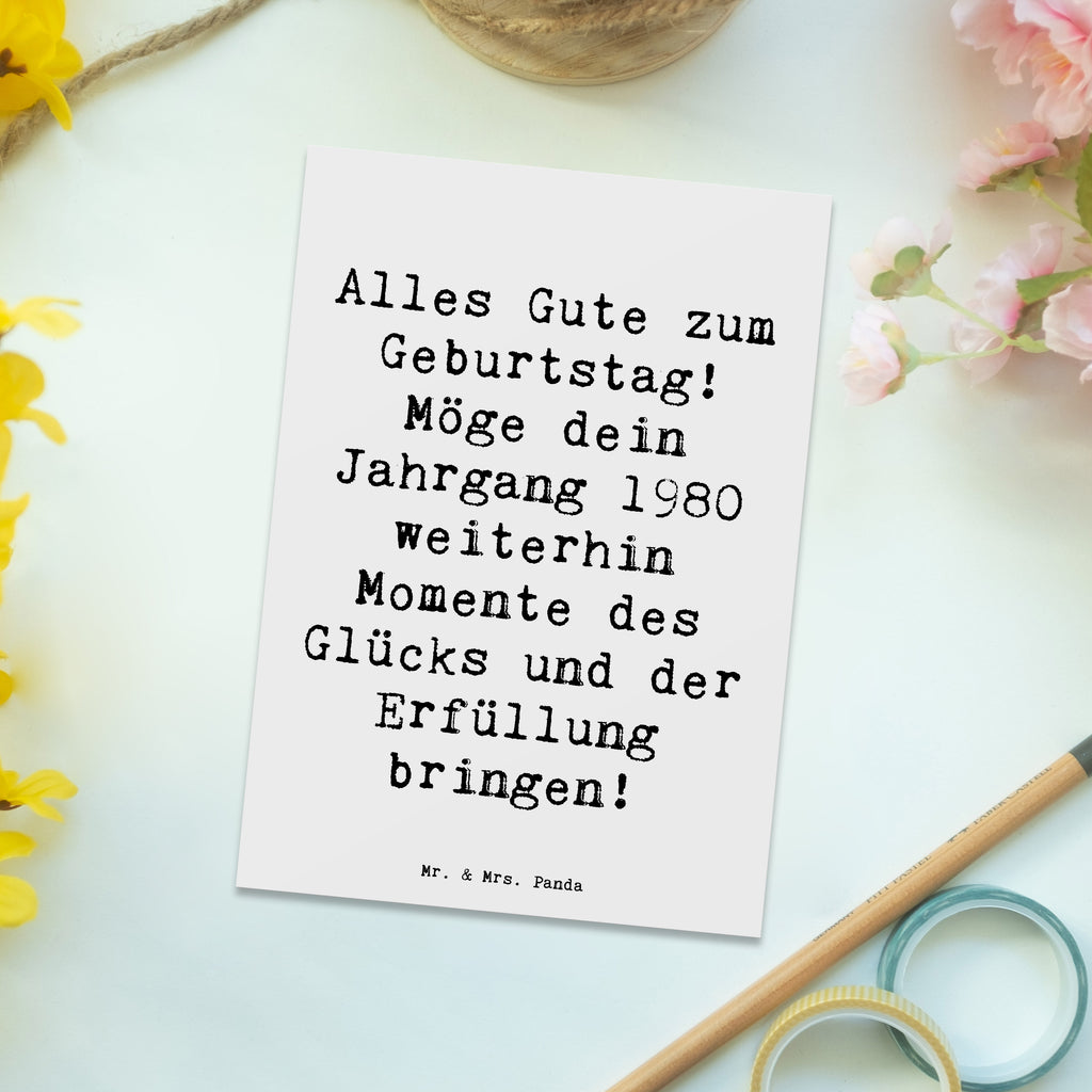 Postcard Saying Alles Gute zum Geburtstag! Möge dein Jahrgang 1980 weiterhin Momente des Glücks und der Erfüllung bringen! Postkarte, Grußkarte, Geburtstagskarte, Dankeskarte, Ansichtskarten, Karte, Ansichtskarte, Einladungskarte, Einladungskarten Geburtstag, Geschenkkarte, Einladung, Einladung Geburtstag, Geburtstag, Geburtstagsgeschenk, Geschenk