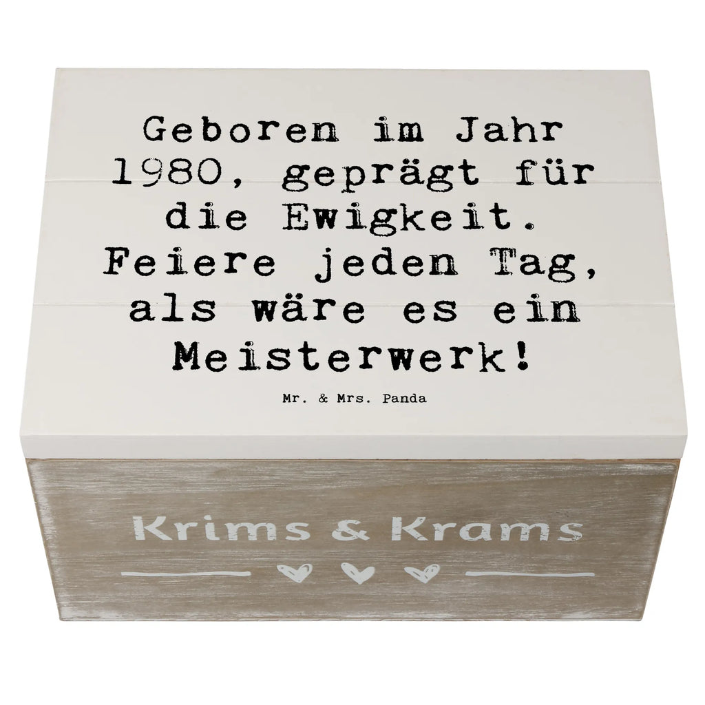 Holzkiste Spruch 1980 Geburtstag Feier Erinnerungskiste, XXL, Holzkiste, Schatulle, Truhe, Kiste, Dekokiste, Geschenkbox, Aufbewahrungsbox, Geschenkdose, Erinnerungsbox, Schatzkiste, Geburtstag, Geburtstagsgeschenk, Geschenk