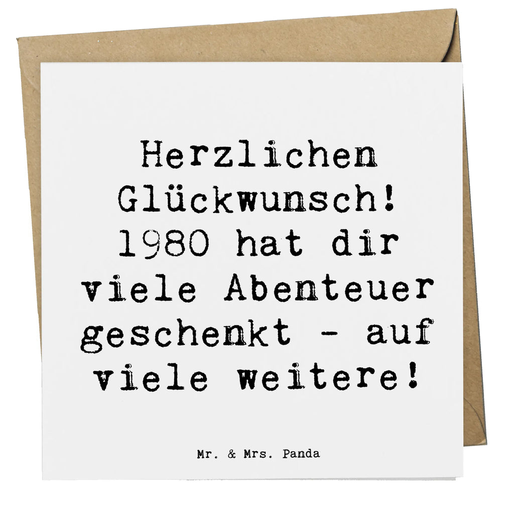 Deluxe Card Saying Herzlichen Glückwunsch! 1980 hat dir viele Abenteuer geschenkt - auf viele weitere! Karte, Grußkarte, Klappkarte, Einladungskarte, Glückwunschkarte, Hochzeitskarte, Geburtstagskarte, Hochwertige Grußkarte, Hochwertige Klappkarte, Geburtstag, Geburtstagsgeschenk, Geschenk