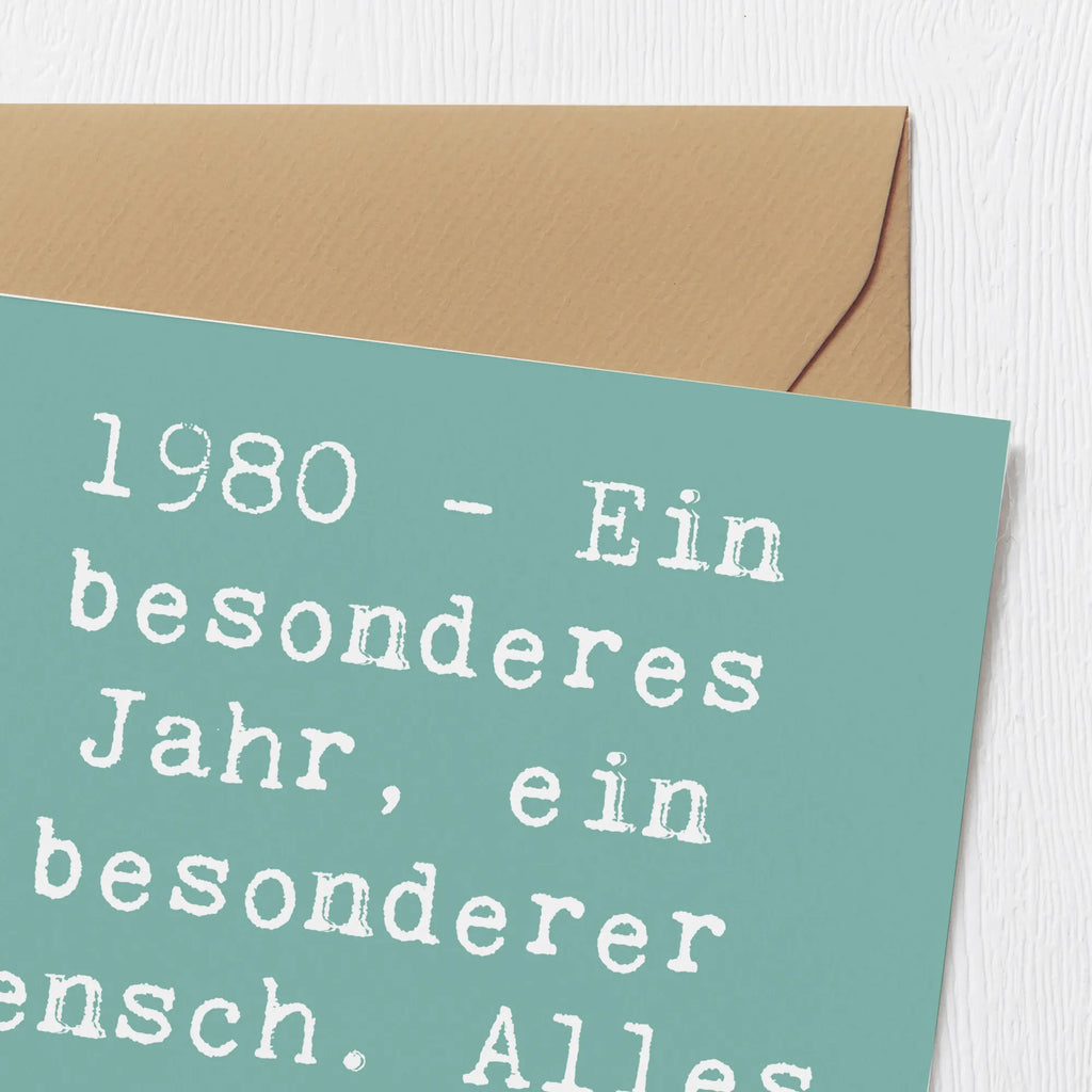 Deluxe Karte Spruch 1980 Geburtstag Karte, Grußkarte, Klappkarte, Einladungskarte, Glückwunschkarte, Hochzeitskarte, Geburtstagskarte, Hochwertige Grußkarte, Hochwertige Klappkarte, Geburtstag, Geburtstagsgeschenk, Geschenk