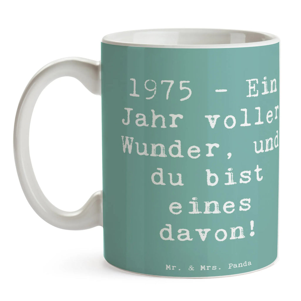 Mug Saying 1975 - Ein Jahr voller Wunder, und du bist eines davon! Teetasse, Kaffeetasse, Bürotasse, Tasse mit Zitaten, Tasse, Keramiktasse, Tasse mit Motiven, Geschenktasse, Porzellantasse, Geburtstag, Geburtstagsgeschenk, Geschenk