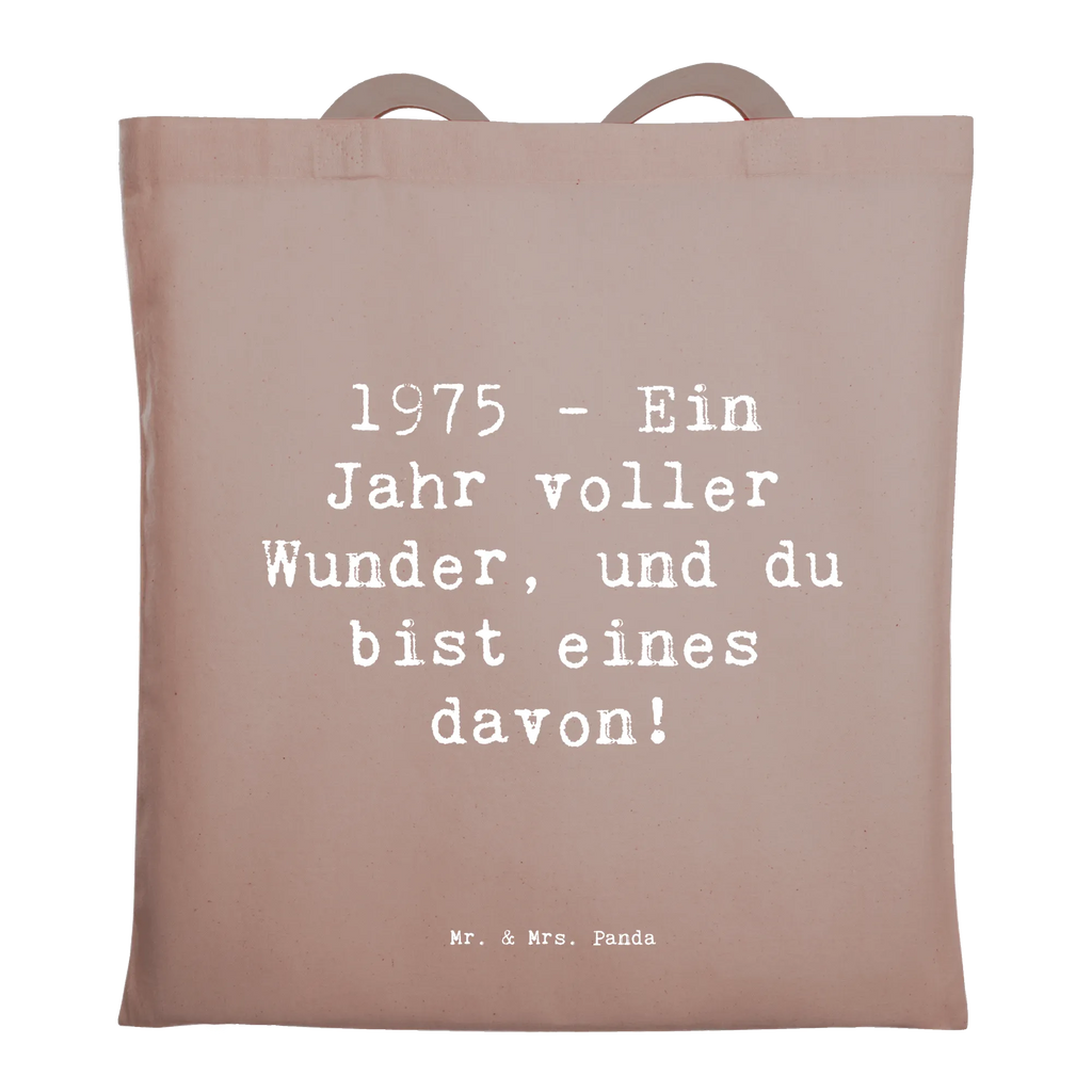 Tote bag Saying 1975 - Ein Jahr voller Wunder, und du bist eines davon! Stoffbeutel, Beuteltasche, Jutetasche, Laptoptasche, Einkaufstasche, Badetasche, Shopper, Umhängetasche, Tragetasche, Tasche, Beutel, Strandtasche, Stofftasche, Jutebeutel, Einkaufstüte, Schultertasche, Geburtstag, Geburtstagsgeschenk, Geschenk