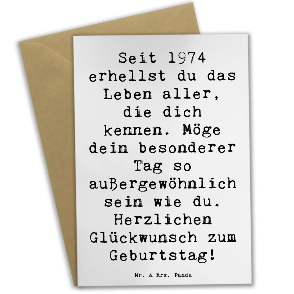 Greetings card Saying Seit 1974 erhellst du das Leben aller, die dich kennen. Möge dein besonderer Tag so außergewöhnlich sein wie du. Herzlichen Glückwunsch zum Geburtstag! Glückwunschkarte, Geburtstagskarte, Hochzeitskarte, Grußkarte, Karte, Klappkarte, Einladungskarte, Ansichtskarten, Geburtstag, Geburtstagsgeschenk, Geschenk