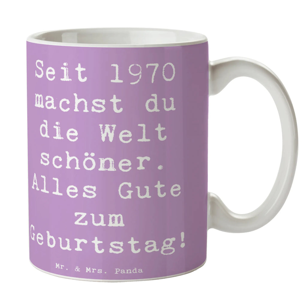 Mug Saying Seit 1970 machst du die Welt schöner. Alles Gute zum Geburtstag! Tasse mit Zitaten, Keramiktasse, Geschenktasse, Teetasse, Kaffeetasse, Bürotasse, Porzellantasse, Tasse, Tasse mit Motiven, Geburtstag, Geburtstagsgeschenk, Geschenk