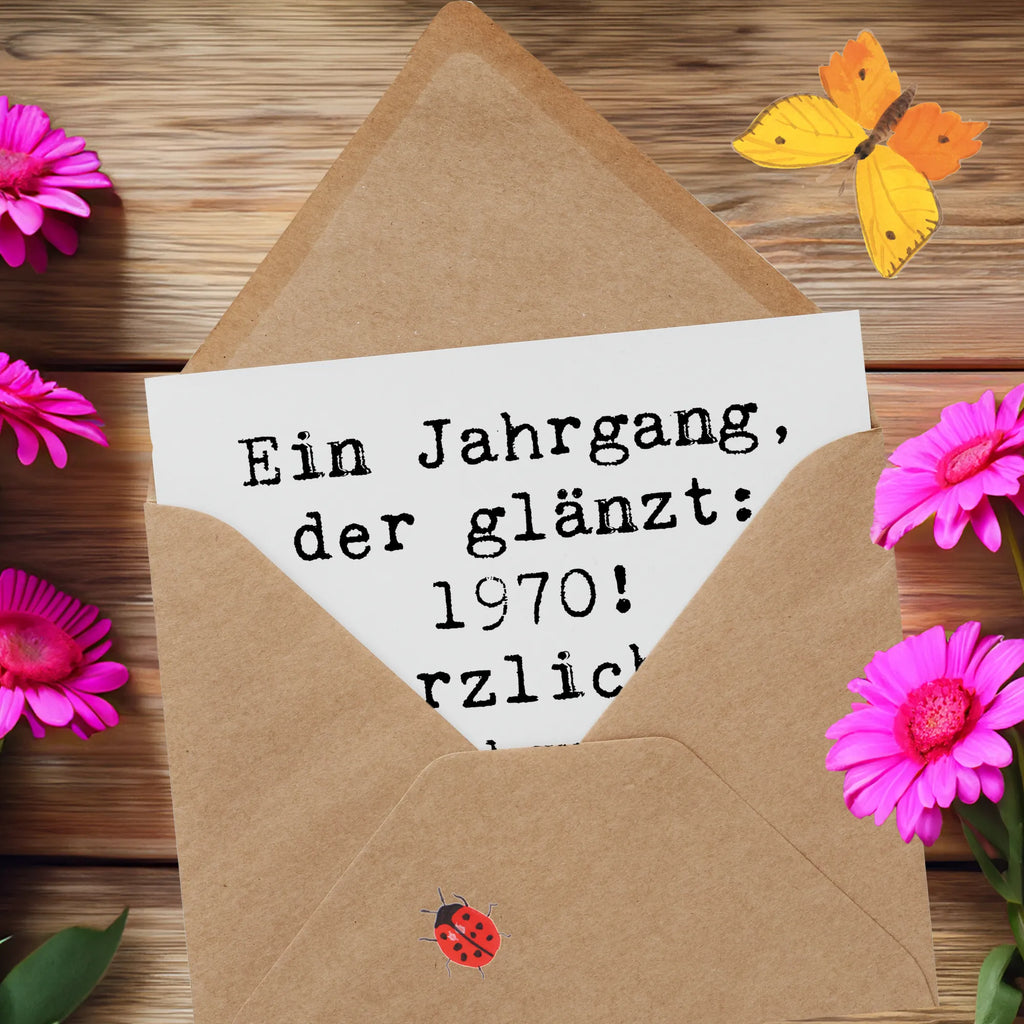 Deluxe Card Saying Ein Jahrgang, der glänzt: 1970! Herzlichen Glückwunsch zum Geburtstag! Einladungskarte, Klappkarte, Hochwertige Klappkarte, Glückwunschkarte, Karte, Geburtstagskarte, Hochwertige Grußkarte, Grußkarte, Hochzeitskarte, Geburtstag, Geburtstagsgeschenk, Geschenk