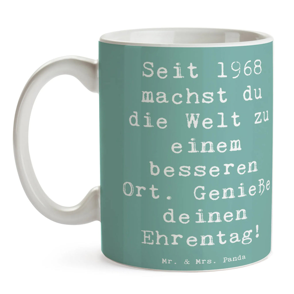 Mug Saying Seit 1968 machst du die Welt zu einem besseren Ort. Genieße deinen Ehrentag! Tasse mit Motiven, Tasse, Bürotasse, Keramiktasse, Geschenktasse, Teetasse, Kaffeetasse, Tasse mit Zitaten, Porzellantasse, Geburtstag, Geburtstagsgeschenk, Geschenk