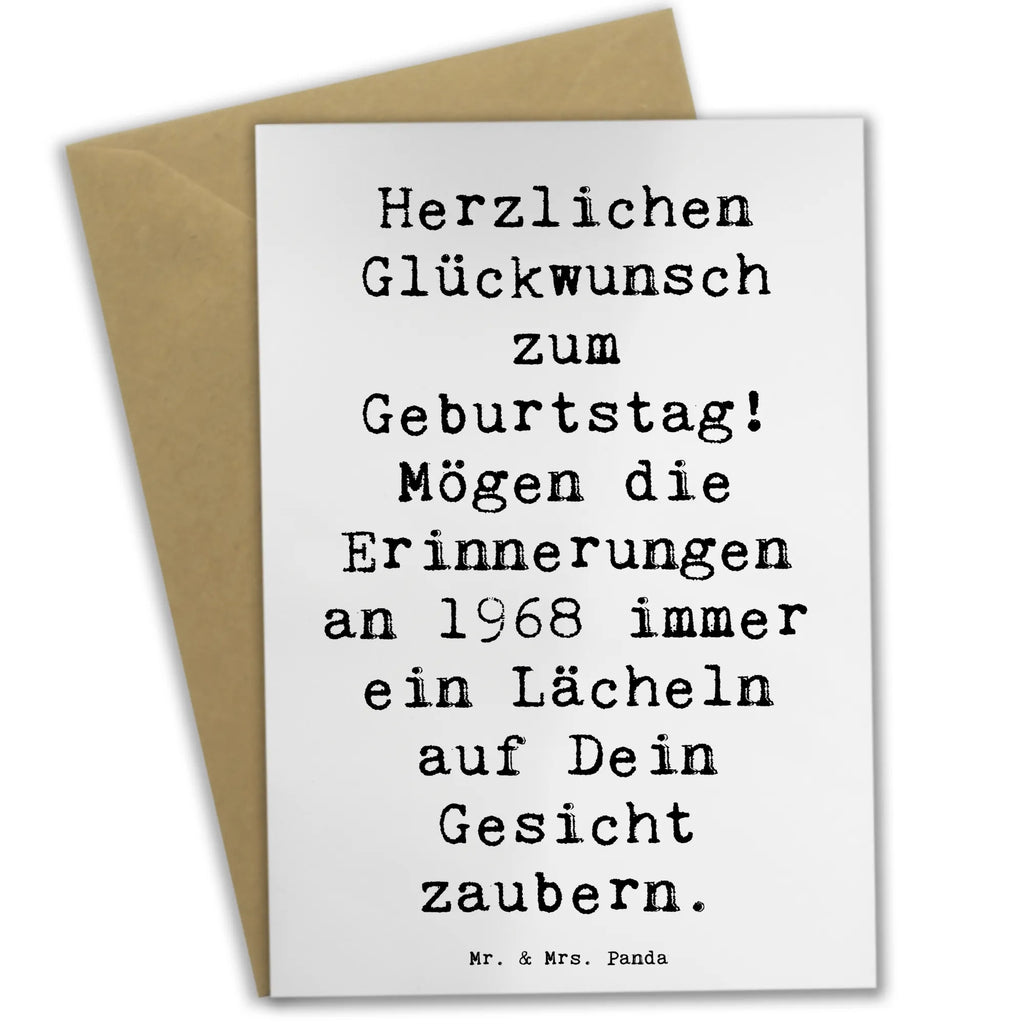 Greetings card Saying Herzlichen Glückwunsch zum Geburtstag! Mögen die Erinnerungen an 1968 immer ein Lächeln auf Dein Gesicht zaubern. Geburtstagskarte, Karte, Ansichtskarten, Grußkarte, Hochzeitskarte, Einladungskarte, Glückwunschkarte, Klappkarte, Geburtstag, Geburtstagsgeschenk, Geschenk