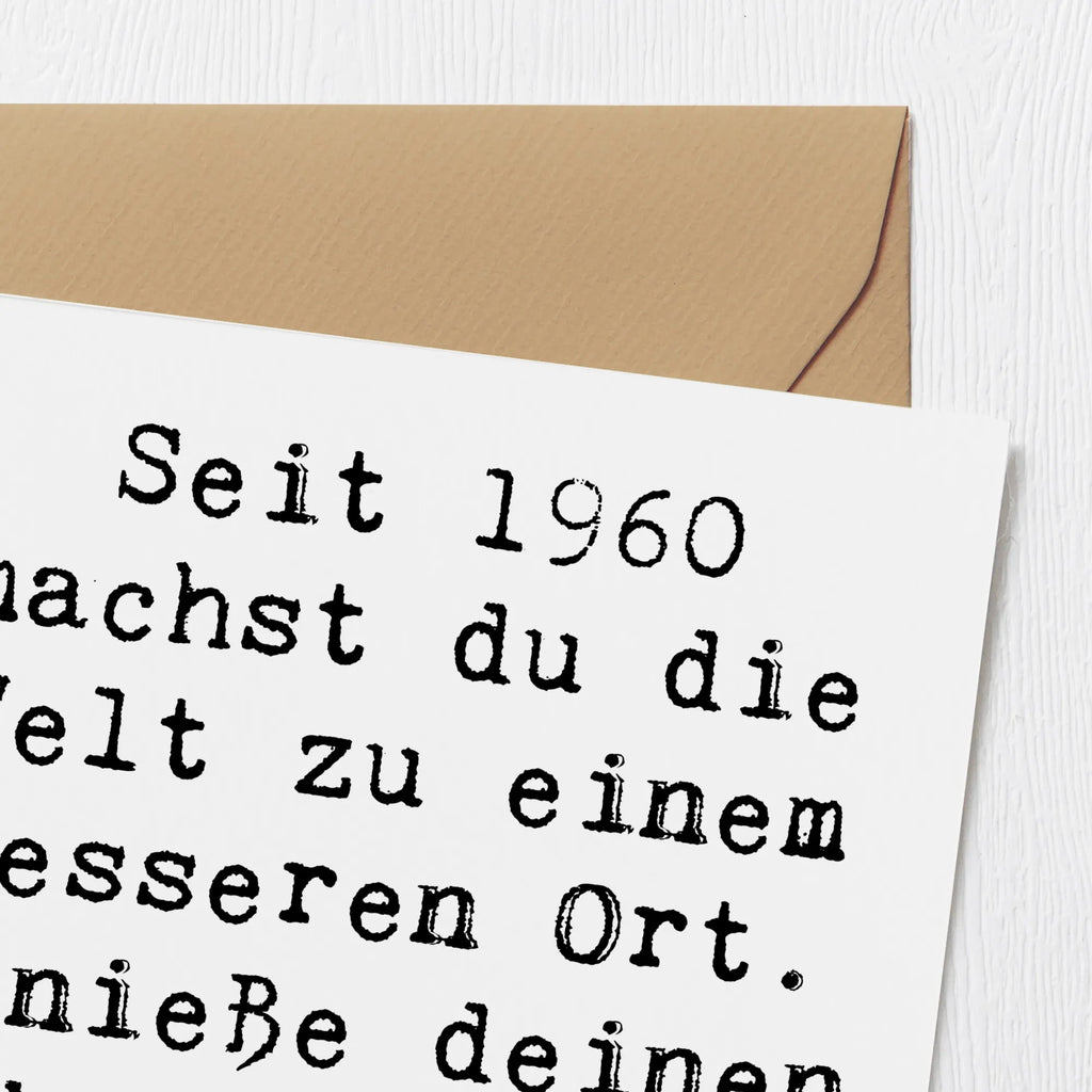 Deluxe Karte Spruch 1960 Geburtstag Klappkarte, Grußkarte, Geburtstagskarte, Hochwertige Klappkarte, Karte, Einladungskarte, Hochwertige Grußkarte, Hochzeitskarte, Glückwunschkarte, Geburtstag, Geburtstagsgeschenk, Geschenk