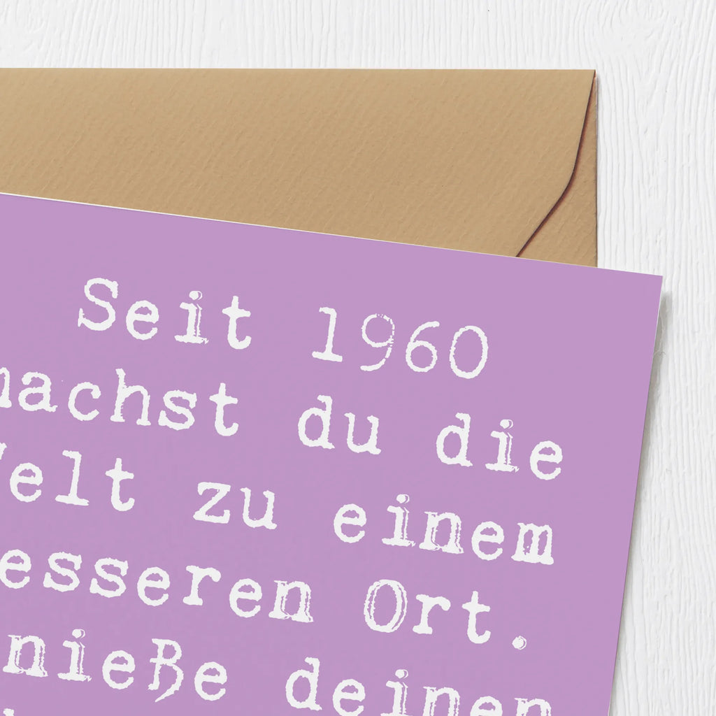 Deluxe Karte Spruch 1960 Geburtstag Klappkarte, Grußkarte, Geburtstagskarte, Hochwertige Klappkarte, Karte, Einladungskarte, Hochwertige Grußkarte, Hochzeitskarte, Glückwunschkarte, Geburtstag, Geburtstagsgeschenk, Geschenk