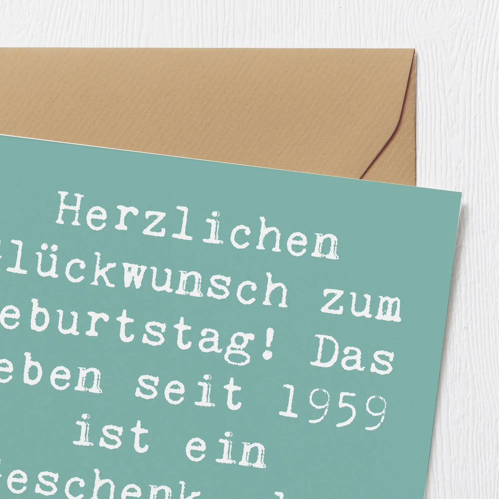 Deluxe Karte Spruch 1959 Geburtstag Einladungskarte, Hochwertige Klappkarte, Geburtstagskarte, Hochzeitskarte, Karte, Glückwunschkarte, Hochwertige Grußkarte, Grußkarte, Klappkarte, Geburtstag, Geburtstagsgeschenk, Geschenk