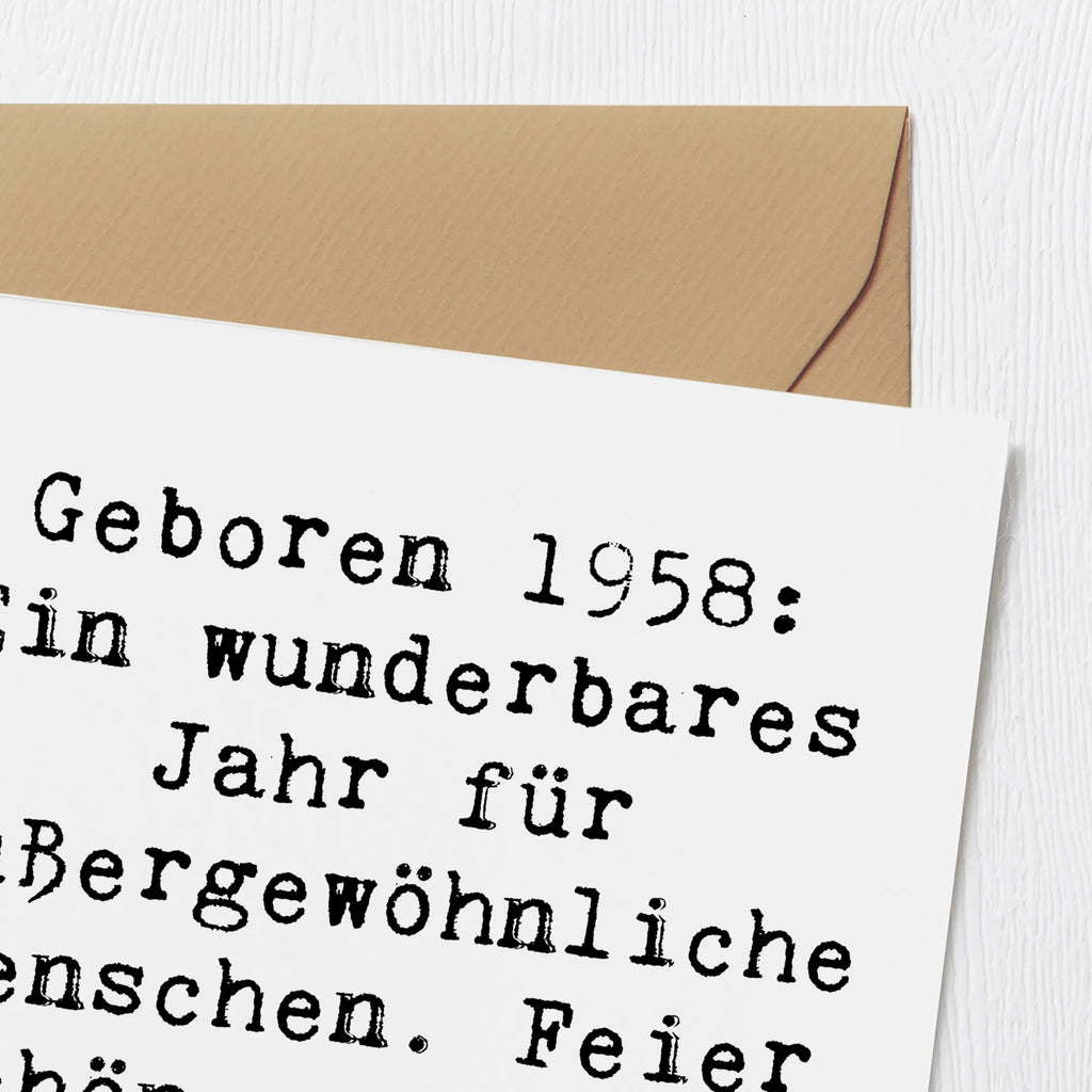 Deluxe Card Saying Geboren 1958: Ein wunderbares Jahr für außergewöhnliche Menschen. Feier schön und bleib gesund! Hochwertige Klappkarte, Hochzeitskarte, Glückwunschkarte, Klappkarte, Hochwertige Grußkarte, Grußkarte, Einladungskarte, Geburtstagskarte, Karte, Geburtstag, Geburtstagsgeschenk, Geschenk