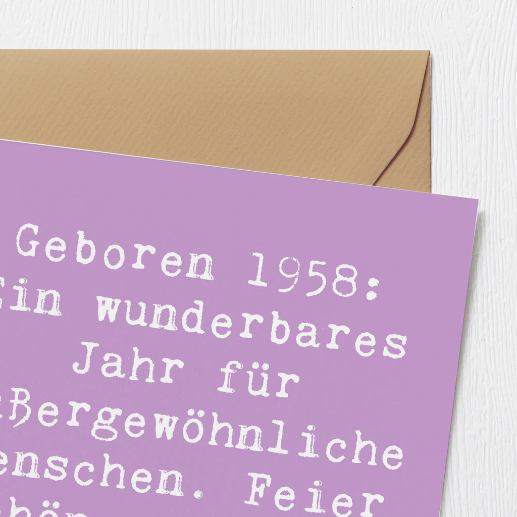Deluxe Card Saying Geboren 1958: Ein wunderbares Jahr für außergewöhnliche Menschen. Feier schön und bleib gesund! Hochwertige Klappkarte, Hochzeitskarte, Glückwunschkarte, Klappkarte, Hochwertige Grußkarte, Grußkarte, Einladungskarte, Geburtstagskarte, Karte, Geburtstag, Geburtstagsgeschenk, Geschenk