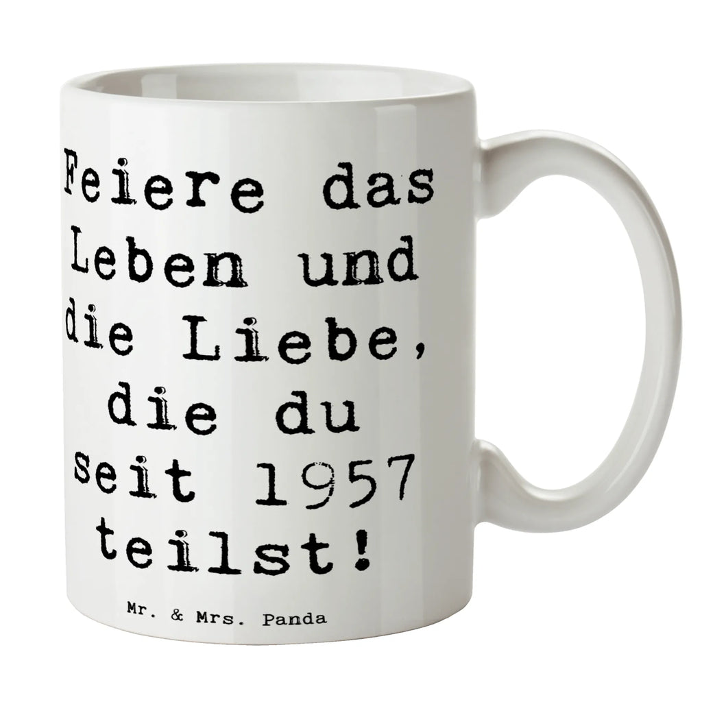 Tasse Spruch 1957 Geburtstag feiern Tasse mit Motiven, Keramiktasse, Tasse, Kaffeetasse, Tasse mit Zitaten, Porzellantasse, Bürotasse, Geschenktasse, Teetasse, Geburtstag, Geburtstagsgeschenk, Geschenk