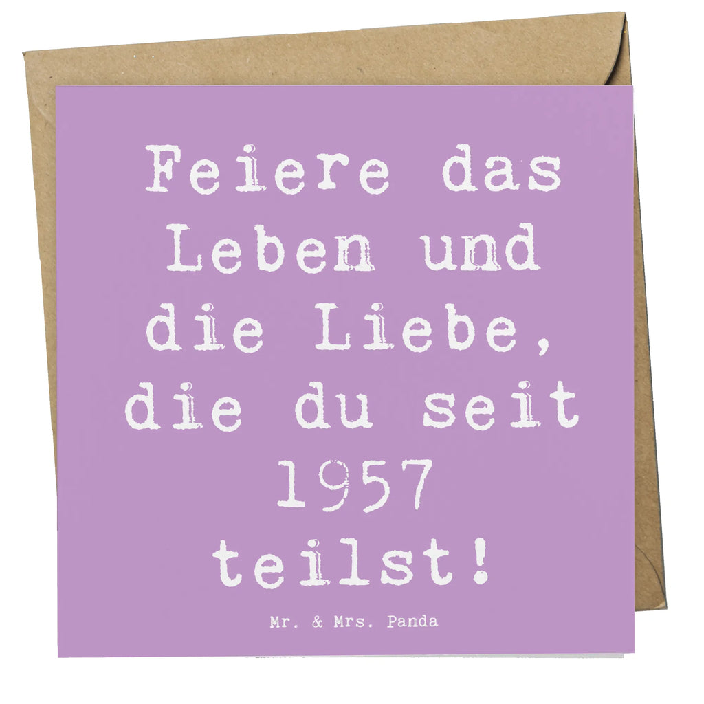Deluxe Card Saying Feiere das Leben und die Liebe, die du seit 1957 teilst! Einladungskarte, Glückwunschkarte, Karte, Hochwertige Grußkarte, Hochwertige Klappkarte, Geburtstagskarte, Hochzeitskarte, Grußkarte, Klappkarte, Geburtstag, Geburtstagsgeschenk, Geschenk