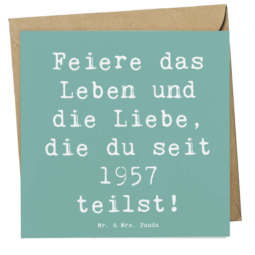 Deluxe Card Saying Feiere das Leben und die Liebe, die du seit 1957 teilst! Einladungskarte, Glückwunschkarte, Karte, Hochwertige Grußkarte, Hochwertige Klappkarte, Geburtstagskarte, Hochzeitskarte, Grußkarte, Klappkarte, Geburtstag, Geburtstagsgeschenk, Geschenk