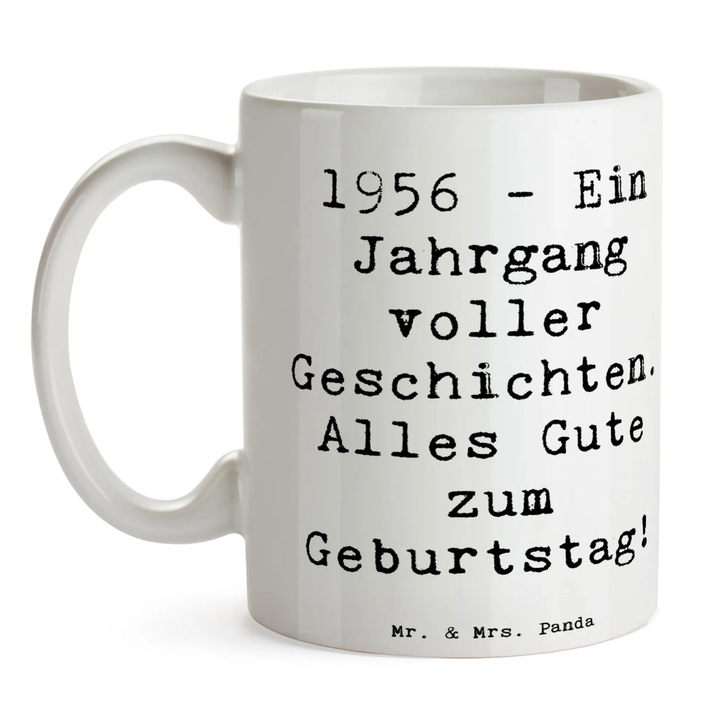Mug Saying 1956 - Ein Jahrgang voller Geschichten. Alles Gute zum Geburtstag! Keramiktasse, Teetasse, Tasse mit Motiven, Geschenktasse, Kaffeetasse, Porzellantasse, Bürotasse, Tasse mit Zitaten, Tasse, Geburtstag, Geburtstagsgeschenk, Geschenk