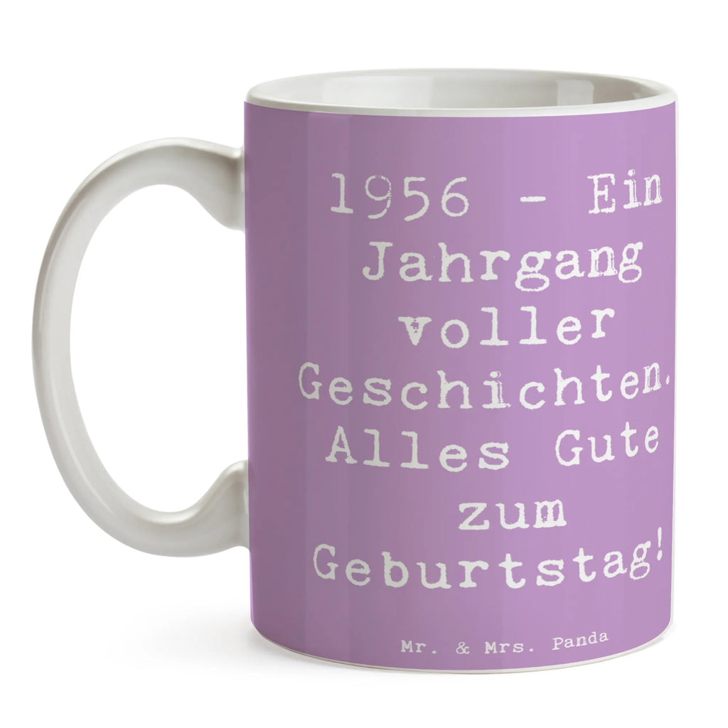 Mug Saying 1956 - Ein Jahrgang voller Geschichten. Alles Gute zum Geburtstag! Keramiktasse, Teetasse, Tasse mit Motiven, Geschenktasse, Kaffeetasse, Porzellantasse, Bürotasse, Tasse mit Zitaten, Tasse, Geburtstag, Geburtstagsgeschenk, Geschenk