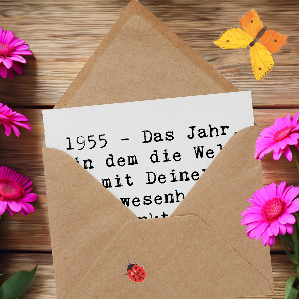 Deluxe Karte Spruch 1955 Geburtstag Einladungskarte, Grußkarte, Glückwunschkarte, Karte, Klappkarte, Geburtstagskarte, Hochwertige Klappkarte, Hochzeitskarte, Hochwertige Grußkarte, Geburtstag, Geburtstagsgeschenk, Geschenk