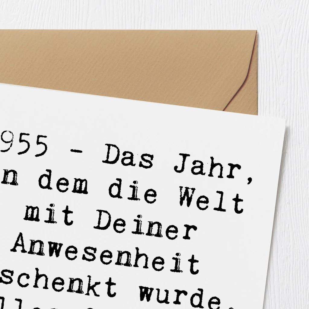 Deluxe Karte Spruch 1955 Geburtstag Einladungskarte, Grußkarte, Glückwunschkarte, Karte, Klappkarte, Geburtstagskarte, Hochwertige Klappkarte, Hochzeitskarte, Hochwertige Grußkarte, Geburtstag, Geburtstagsgeschenk, Geschenk