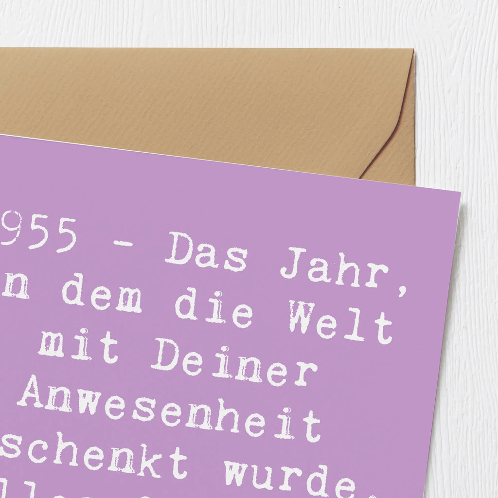 Deluxe Karte Spruch 1955 Geburtstag Einladungskarte, Grußkarte, Glückwunschkarte, Karte, Klappkarte, Geburtstagskarte, Hochwertige Klappkarte, Hochzeitskarte, Hochwertige Grußkarte, Geburtstag, Geburtstagsgeschenk, Geschenk