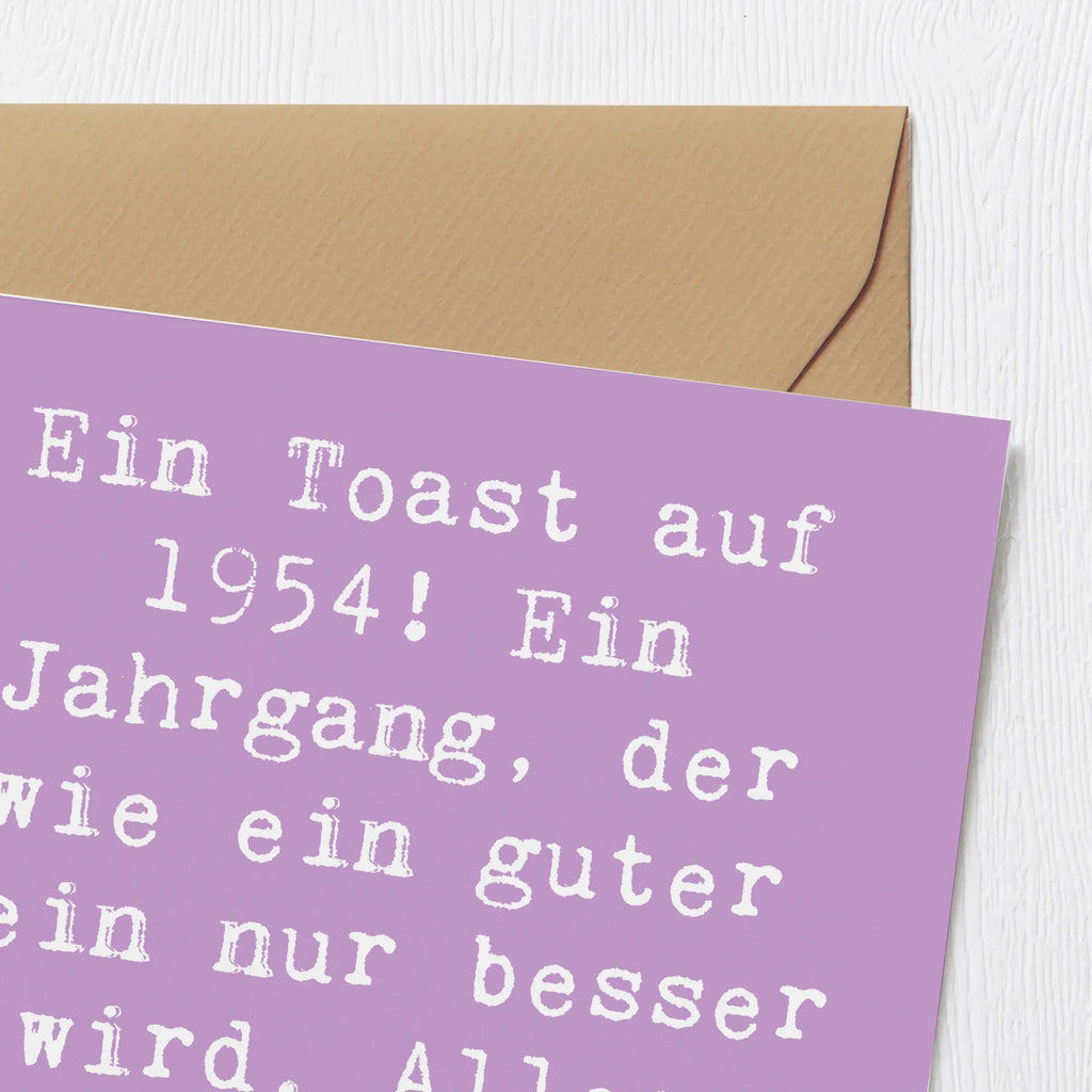 Deluxe Card Saying Ein Toast auf 1954! Ein Jahrgang, der wie ein guter Wein nur besser wird. Alles Liebe zum Geburtstag! Karte, Hochzeitskarte, Klappkarte, Hochwertige Grußkarte, Einladungskarte, Glückwunschkarte, Geburtstagskarte, Hochwertige Klappkarte, Grußkarte, Geburtstag, Geburtstagsgeschenk, Geschenk