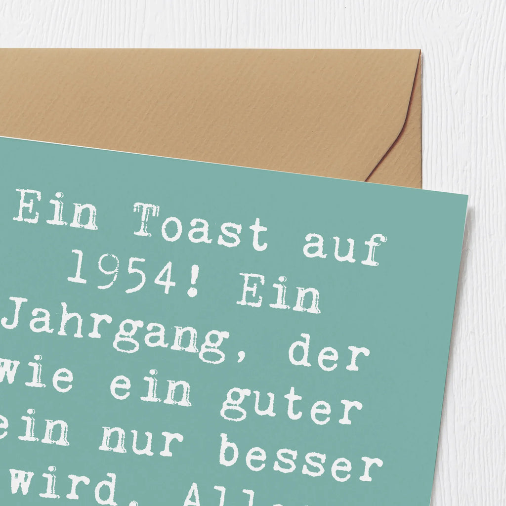 Deluxe Card Saying Ein Toast auf 1954! Ein Jahrgang, der wie ein guter Wein nur besser wird. Alles Liebe zum Geburtstag! Karte, Hochzeitskarte, Klappkarte, Hochwertige Grußkarte, Einladungskarte, Glückwunschkarte, Geburtstagskarte, Hochwertige Klappkarte, Grußkarte, Geburtstag, Geburtstagsgeschenk, Geschenk