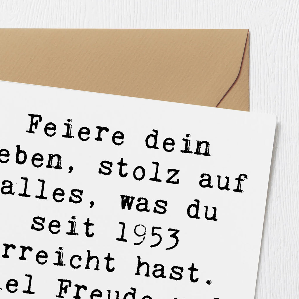 Deluxe Karte Spruch 1953 Geburtstag Hochwertige Grußkarte, Klappkarte, Karte, Hochwertige Klappkarte, Einladungskarte, Grußkarte, Glückwunschkarte, Geburtstagskarte, Hochzeitskarte, Geburtstag, Geburtstagsgeschenk, Geschenk