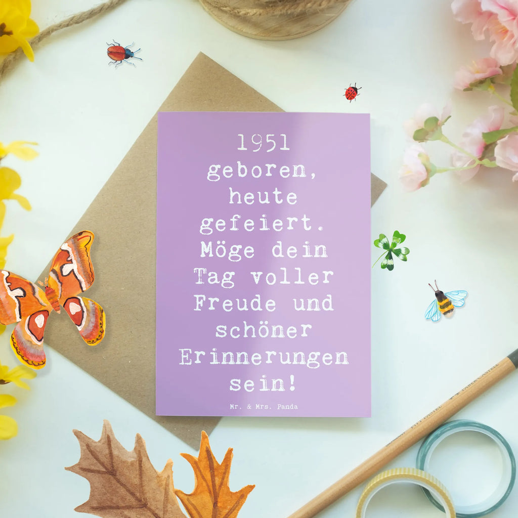 Greetings card Saying 1951 geboren, heute gefeiert. Möge dein Tag voller Freude und schöner Erinnerungen sein! Grußkarte, Glückwunschkarte, Einladungskarte, Klappkarte, Geburtstagskarte, Ansichtskarten, Karte, Hochzeitskarte, Geburtstag, Geburtstagsgeschenk, Geschenk