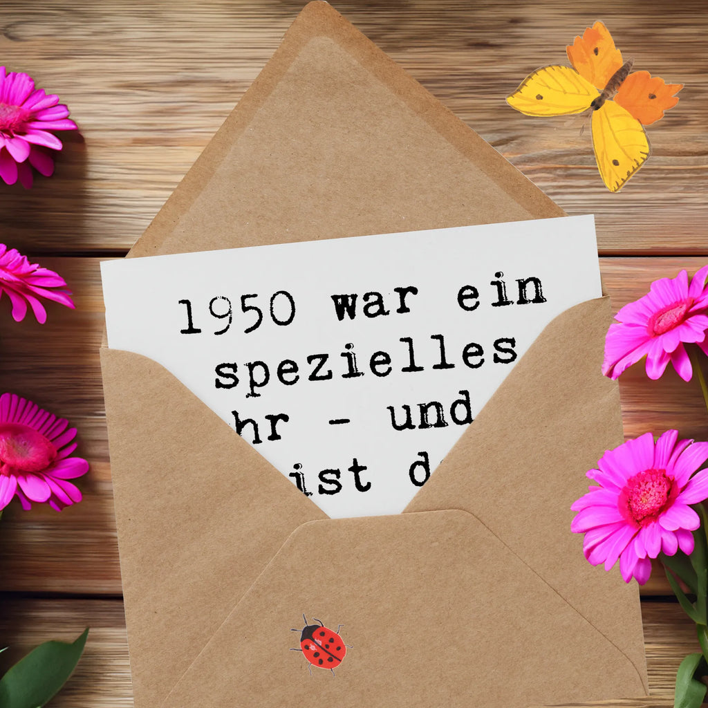Deluxe Card Saying 1950 war ein spezielles Jahr - und du bist das beste Beispiel dafür! Hochwertige Klappkarte, Grußkarte, Glückwunschkarte, Einladungskarte, Hochwertige Grußkarte, Karte, Hochzeitskarte, Klappkarte, Geburtstagskarte, Geburtstag, Geburtstagsgeschenk, Geschenk
