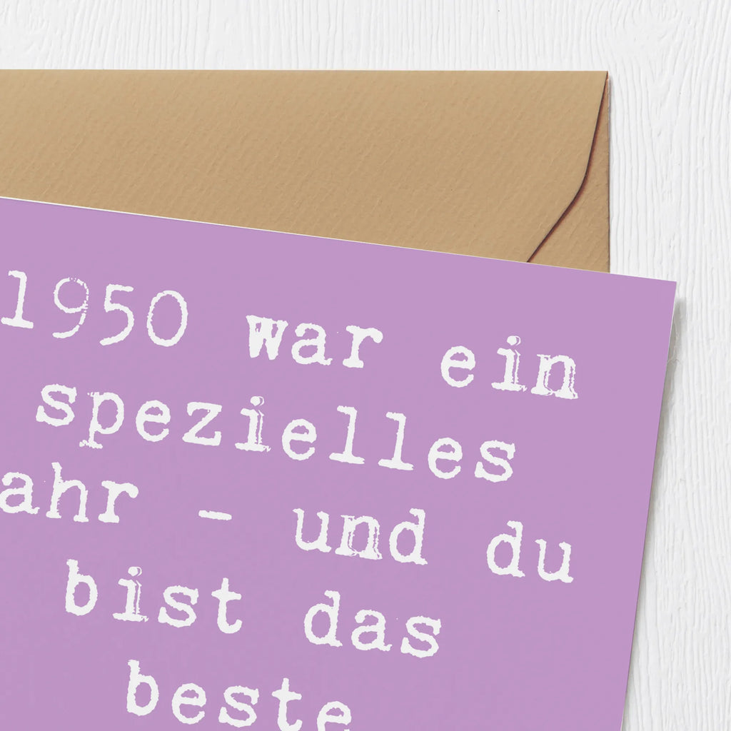 Deluxe Card Saying 1950 war ein spezielles Jahr - und du bist das beste Beispiel dafür! Hochwertige Klappkarte, Grußkarte, Glückwunschkarte, Einladungskarte, Hochwertige Grußkarte, Karte, Hochzeitskarte, Klappkarte, Geburtstagskarte, Geburtstag, Geburtstagsgeschenk, Geschenk