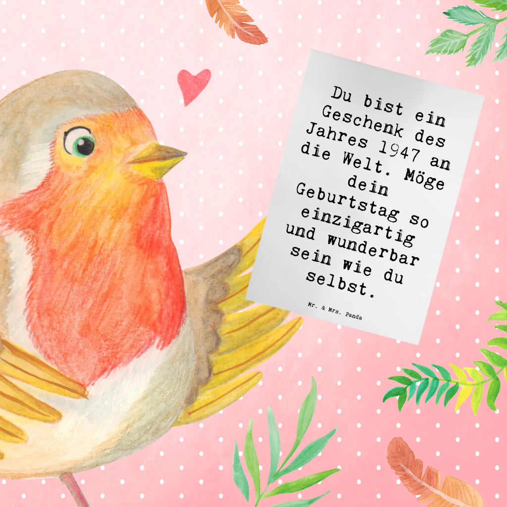 Greetings card Saying Du bist ein Geschenk des Jahres 1947 an die Welt. Möge dein Geburtstag so einzigartig und wunderbar sein wie du selbst. Klappkarte, Hochzeitskarte, Glückwunschkarte, Ansichtskarten, Einladungskarte, Geburtstagskarte, Grußkarte, Karte, Geburtstag, Geburtstagsgeschenk, Geschenk