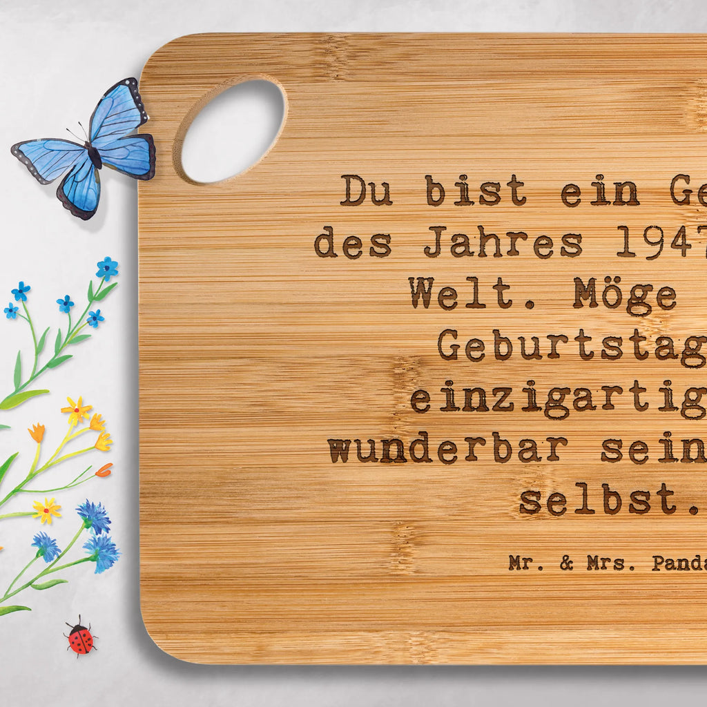 Bambus - deska do krojenia Przysłowie Du bist ein Geschenk des Jahres 1947 an die Welt. Möge dein Geburtstag so einzigartig und wunderbar sein wie du selbst. Urodziny, prezent urodzinowy, prezent