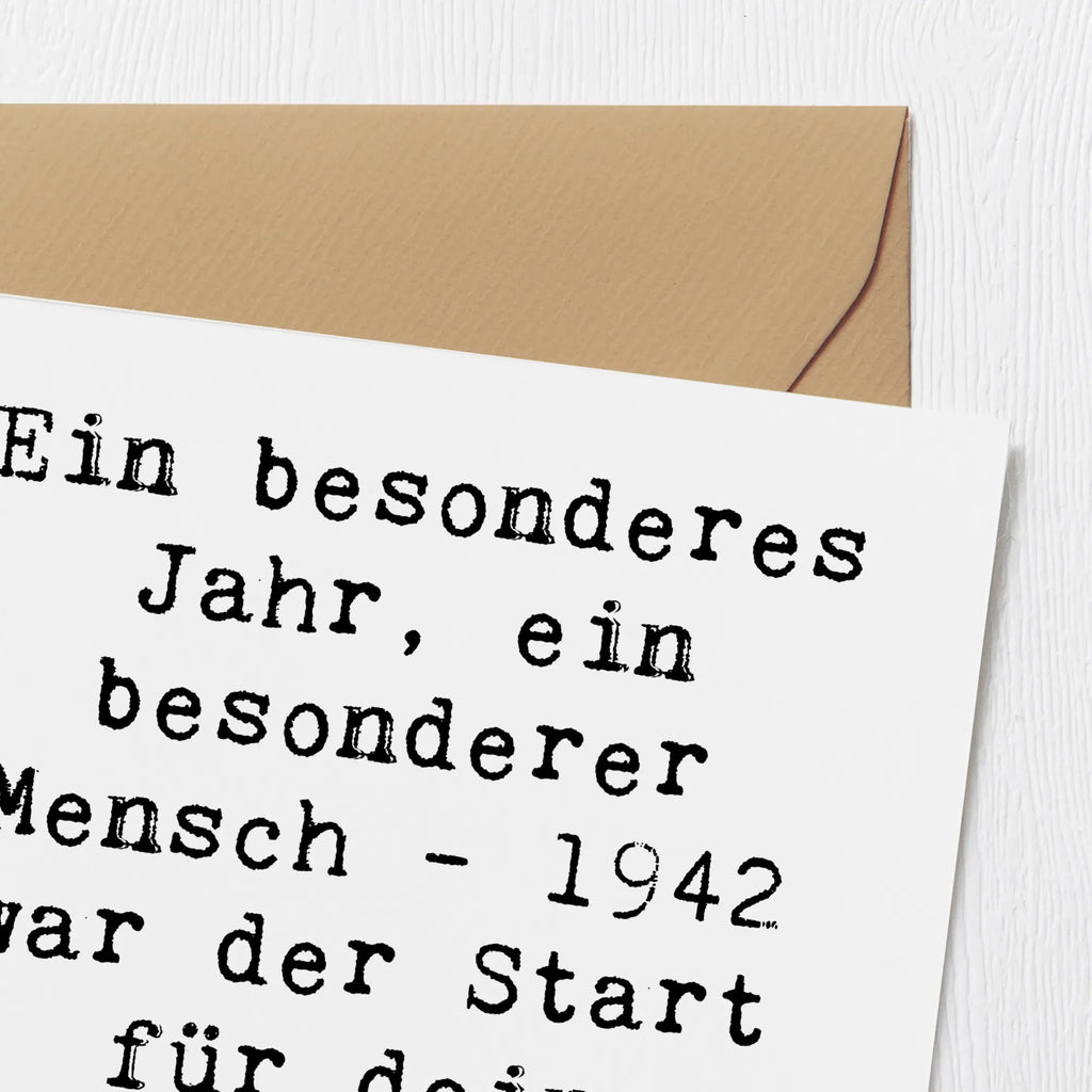 Deluxe Card Saying Ein besonderes Jahr, ein besonderer Mensch - 1942 war der Start für dein einzigartiges Leben. anlasskarte, doppelkarte, Grußkarte, Glückwunschkarte, Klappkarte, faltkarte, Geschenk, Geburtstagsgeschenk, Geburtstag