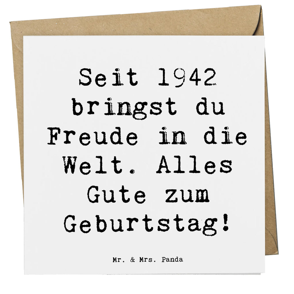 Deluxe Card Saying Seit 1942 bringst du Freude in die Welt. Alles Gute zum Geburtstag! Karte, Geburtstagskarte, Grußkarte, Hochzeitskarte, Hochwertige Grußkarte, Glückwunschkarte, Hochwertige Klappkarte, Einladungskarte, Klappkarte, Geburtstag, Geburtstagsgeschenk, Geschenk