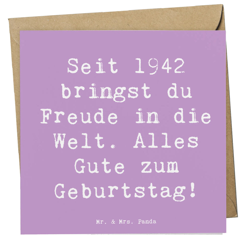Deluxe Card Saying Seit 1942 bringst du Freude in die Welt. Alles Gute zum Geburtstag! Karte, Geburtstagskarte, Grußkarte, Hochzeitskarte, Hochwertige Grußkarte, Glückwunschkarte, Hochwertige Klappkarte, Einladungskarte, Klappkarte, Geburtstag, Geburtstagsgeschenk, Geschenk