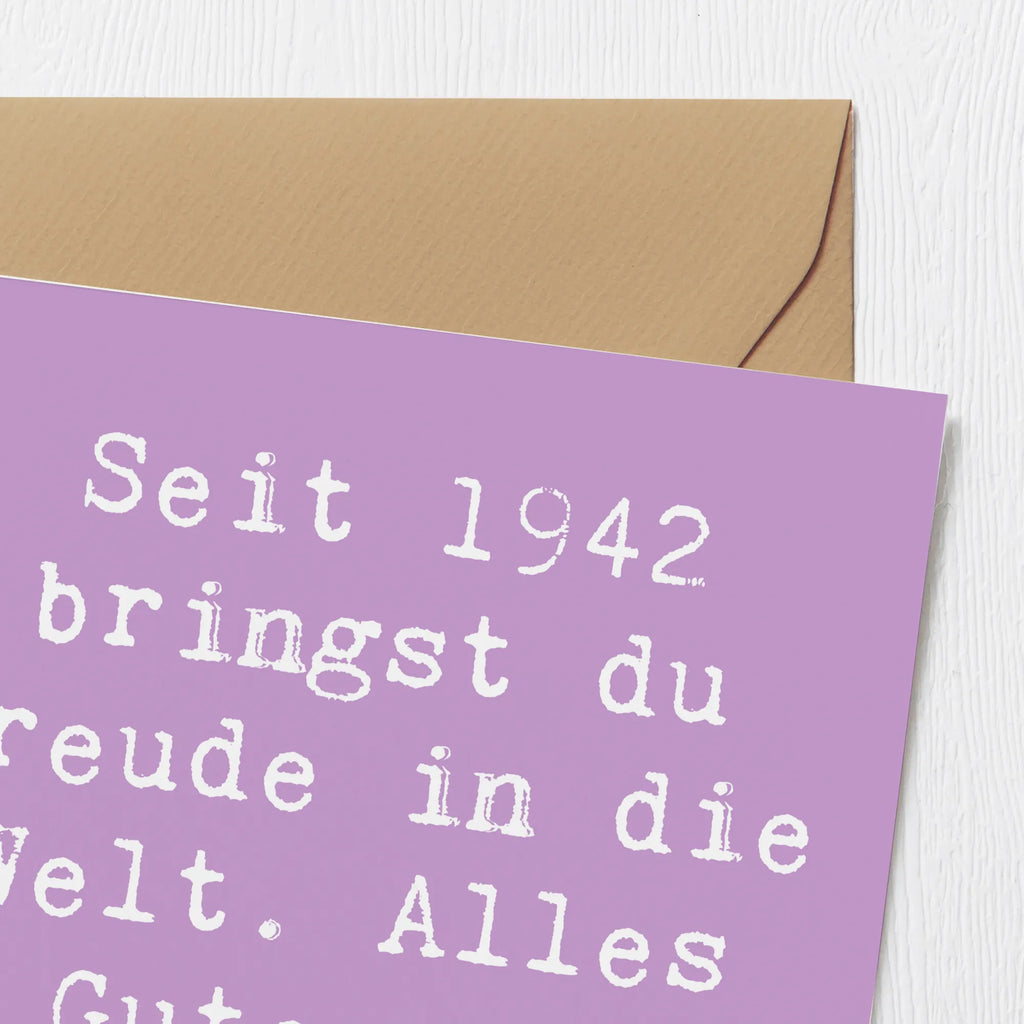 Deluxe Card Saying Seit 1942 bringst du Freude in die Welt. Alles Gute zum Geburtstag! Karte, Geburtstagskarte, Grußkarte, Hochzeitskarte, Hochwertige Grußkarte, Glückwunschkarte, Hochwertige Klappkarte, Einladungskarte, Klappkarte, Geburtstag, Geburtstagsgeschenk, Geschenk