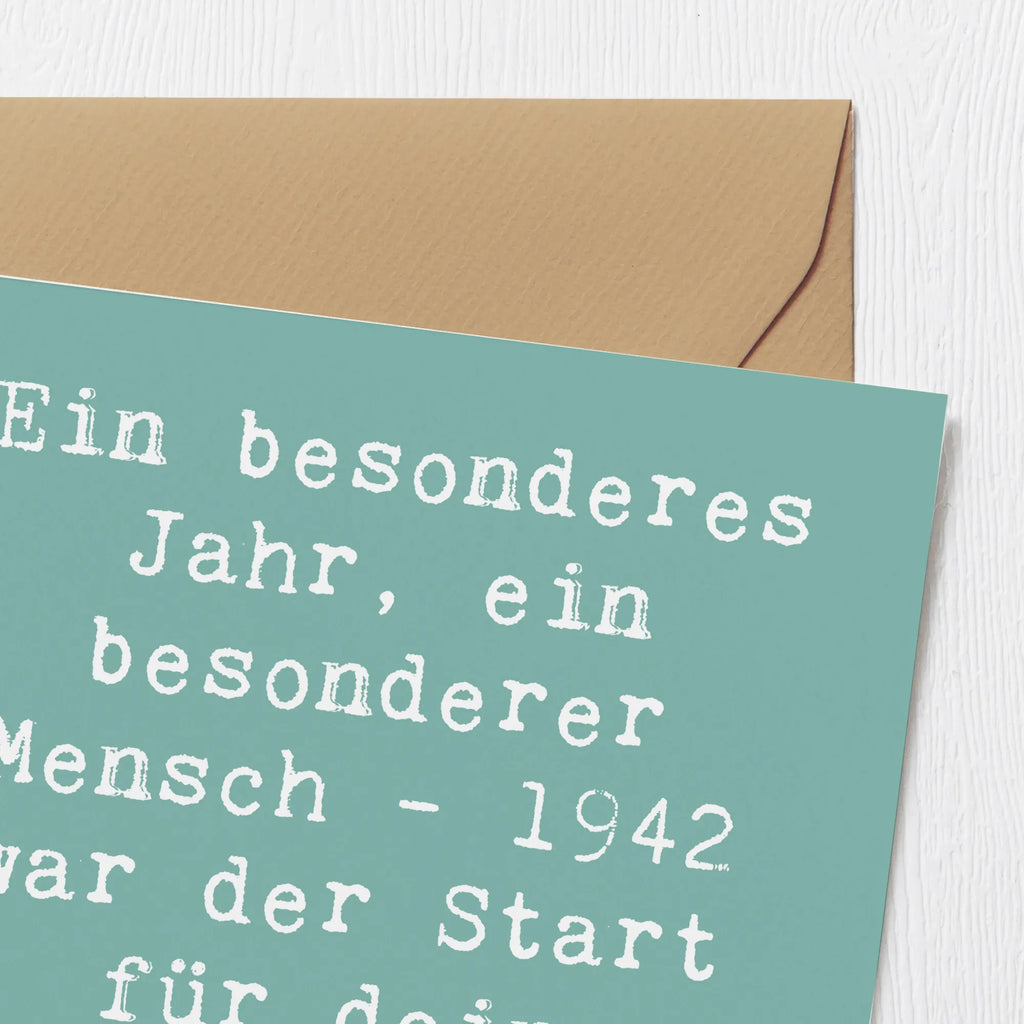 Deluxe Card Saying Ein besonderes Jahr, ein besonderer Mensch - 1942 war der Start für dein einzigartiges Leben. anlasskarte, doppelkarte, Grußkarte, Glückwunschkarte, Klappkarte, faltkarte, Geschenk, Geburtstagsgeschenk, Geburtstag